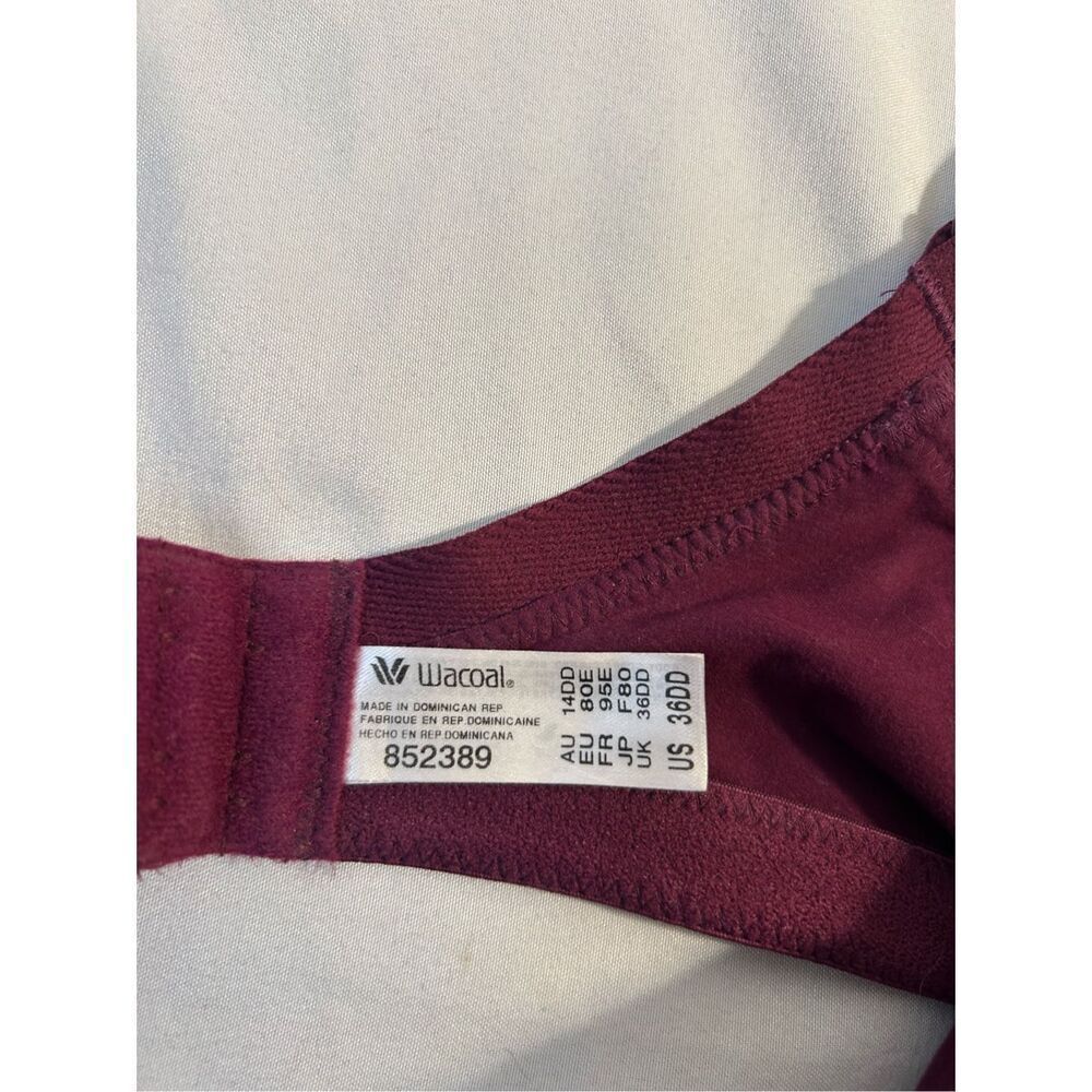 Wacoal #852 bra 36dd burgundy no wire - Picture 4 of 6